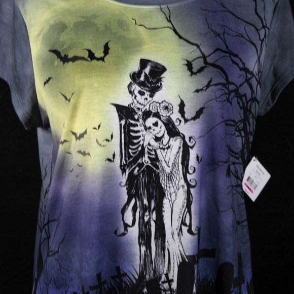 NWT Vintage Y2K Gothic Halloween Scenic Graveyard Day of the Dead Pastel Gothic - Picture 5 of 10